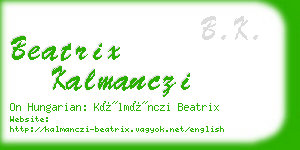 beatrix kalmanczi business card